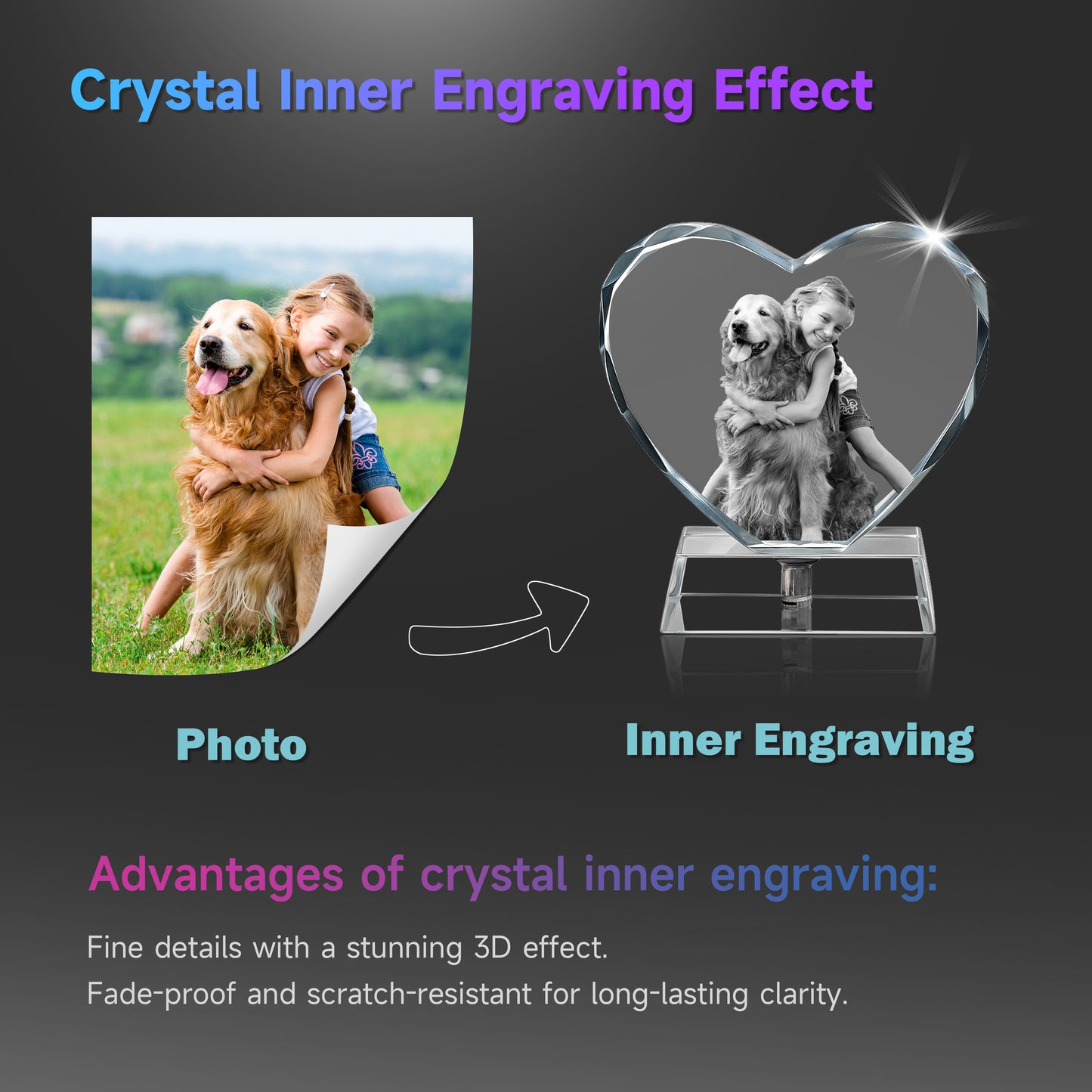 3D Crystal Photo Personalized Gift Memorial